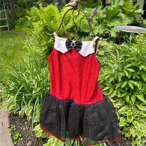 Revolution Red and Black Dance Costume with Elegant Ruffles